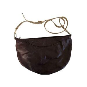 Bolsa Brown Lambskin Lamb Skin Handbag Crossbody Bag READ